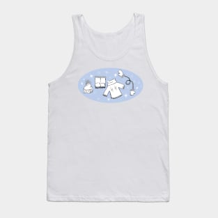 Winter weather snow lover cartoon illustration Tank Top